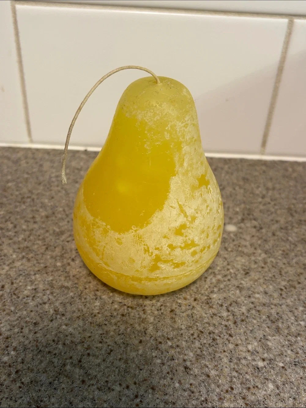 Yellow Pear-Shaped Decorative Candle